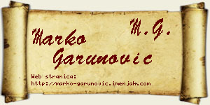 Marko Garunović vizit kartica